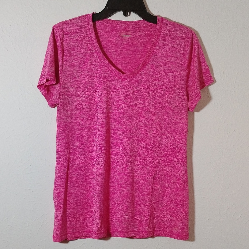 Vibrant Pink V-Neck T-Shirt